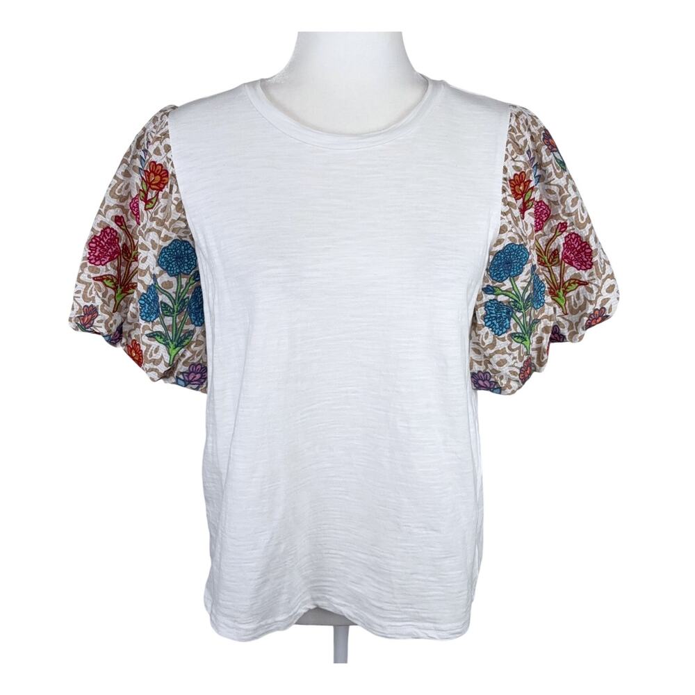 THML Floral Embroidered Puff Sleeve Top Size Medium